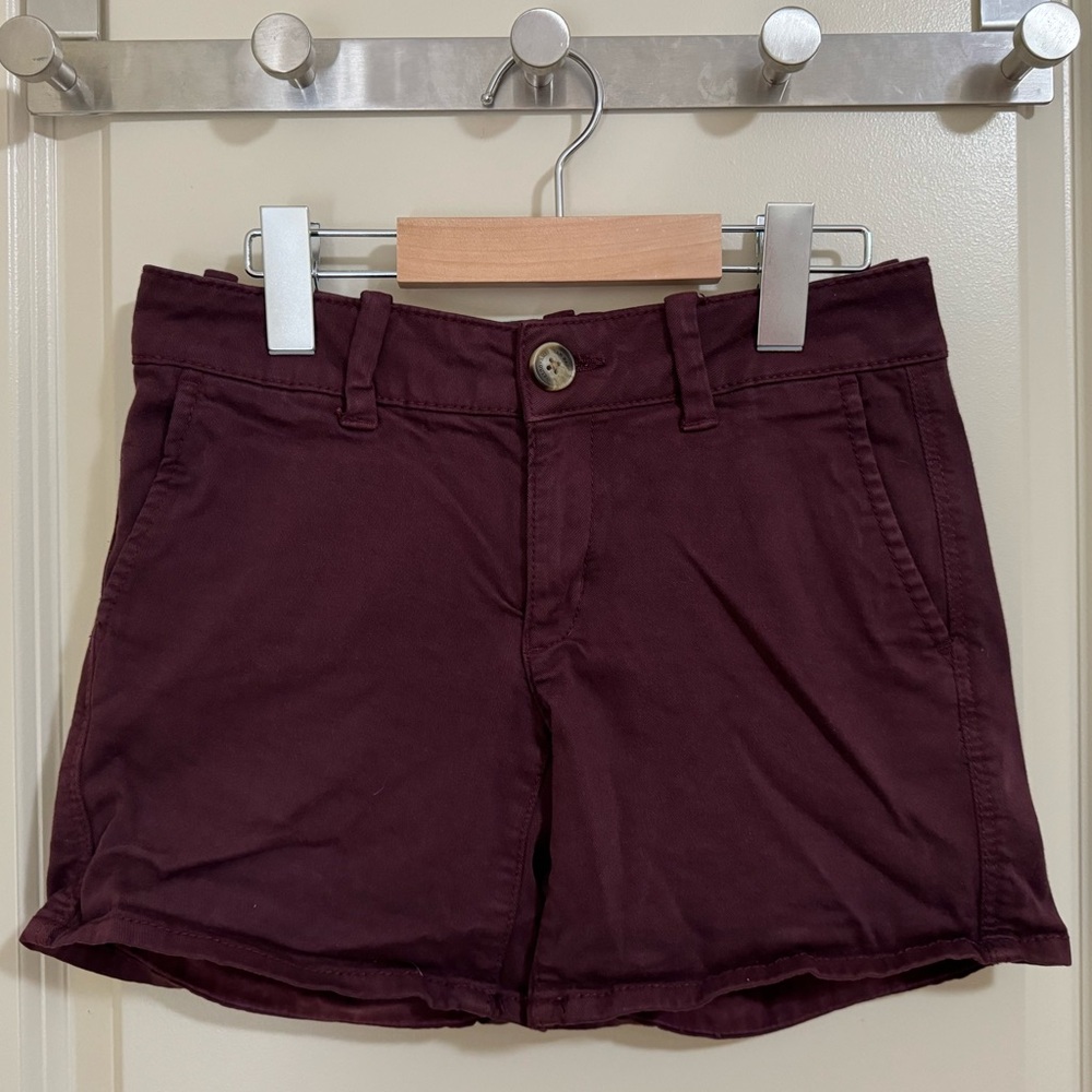 American Eagle Shorts - Twill X Super Stretch Midi Burgundy